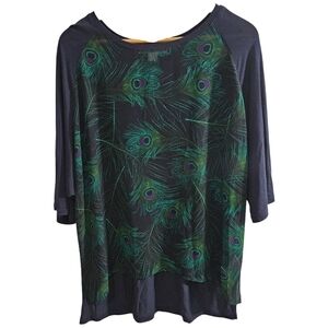 Michael Kors Top Pullover Top Peacock Printed Relaxed